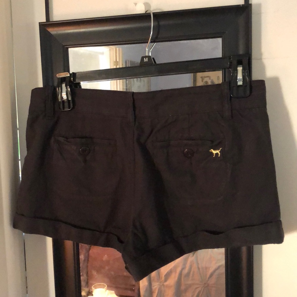 NWT Pink Victoria’s Secret pleated trousers shorts black size 10. New no tags - Picture 2 of 7